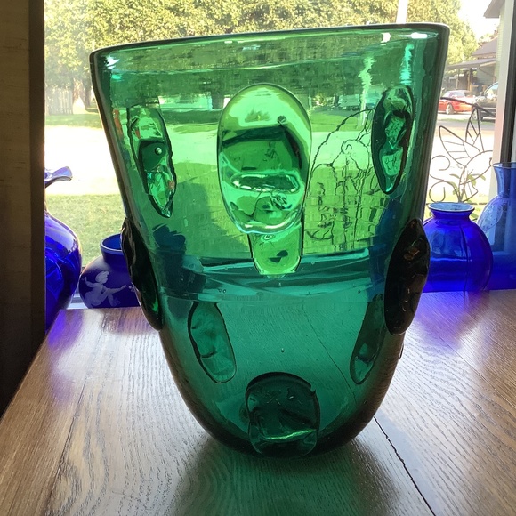 Stunning MCM 10” Murano Ice Bucket Vase - Picture 1 of 9